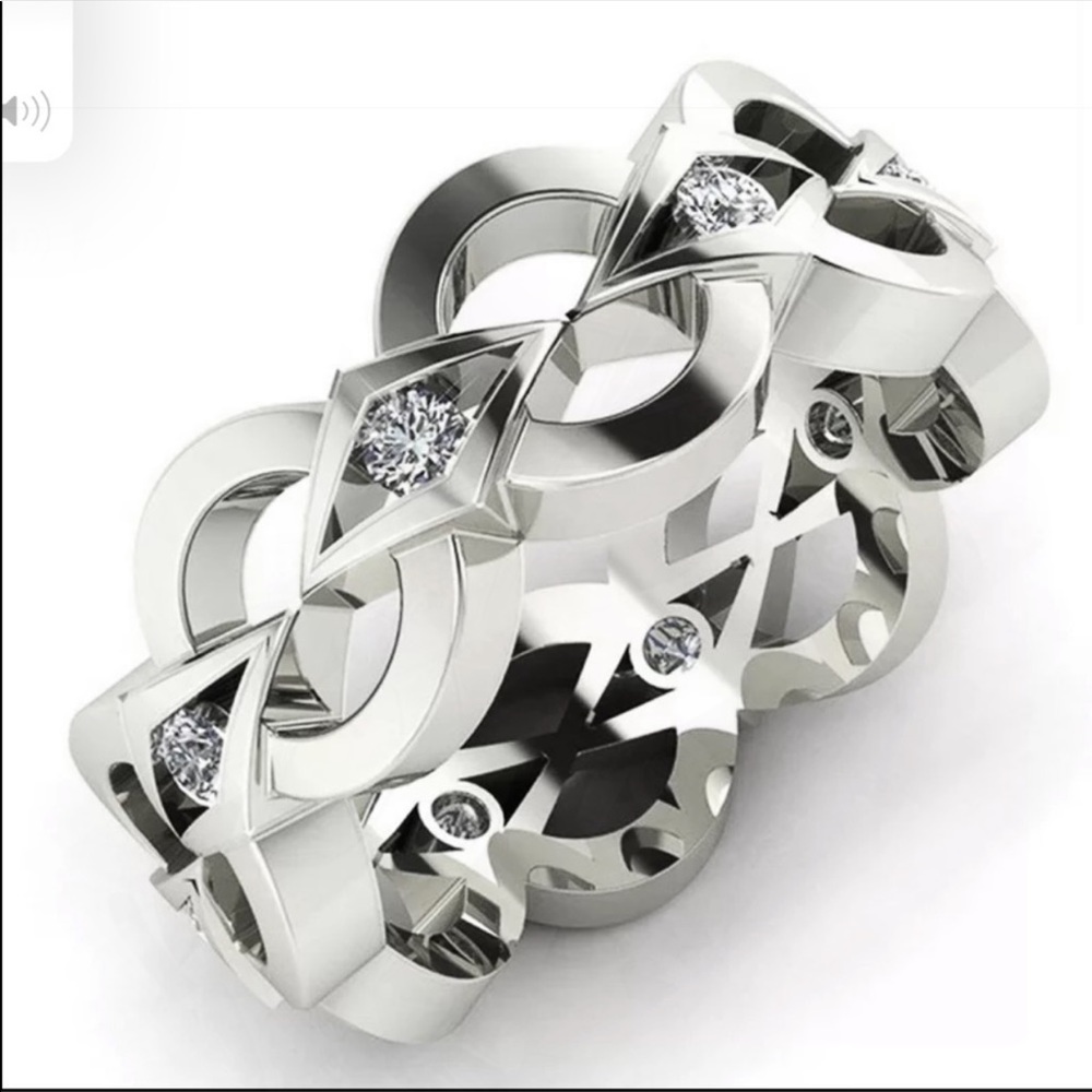 New Women’s 925 Silver Diamond Ring - Picture 2 of 4